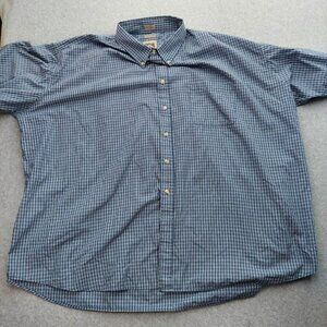 Himalaya Outfitters 4XL Blue Short Sleeve Button Up Collard Pocket Shirt XXXXL